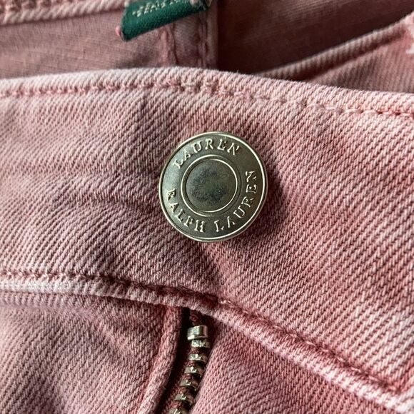 Vintage Lauren Ralph Lauren cropped raw edge hem Barbiecore ankle jeans 6 pink - Picture 6 of 14